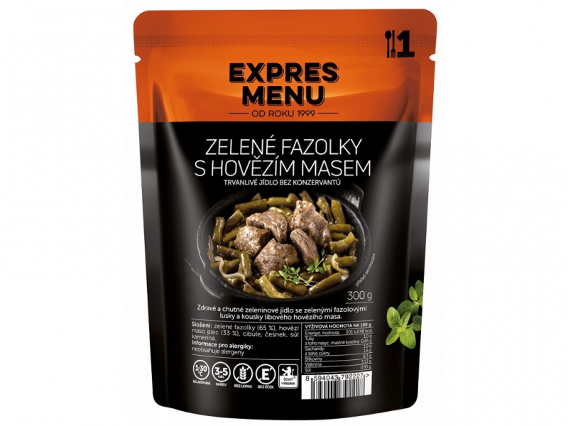 Expres Menu - Zelené fazolky s hovězím masem 300 g